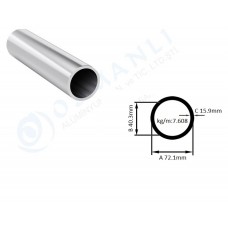 Alüminyum Boru Dış Çap 72.1mm X Et Kalınlık 15.9mm